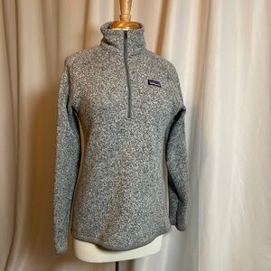 WOMEN'S PATAGONIA BETTER SWEATER 1/4 ZIP PULLOVER GRAY HEATHER - SIZE LARGE
